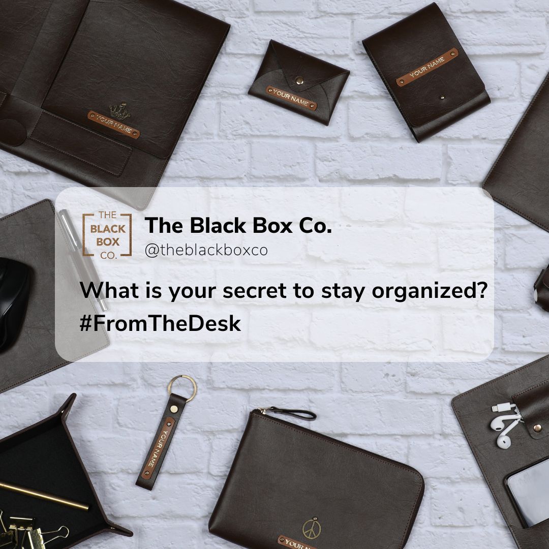 You know our secret already!
Tell us yours in the comments below👇🏼
#TheBlackBoxCo #TBBC #VeganLeather #VeganLeatherAccessories #Sustainability #Personalised #Customised #Mumbai #smallbusiness #smallbusinessowner #smallbusinessindia #organiser #officeaccessories #officeorganizer