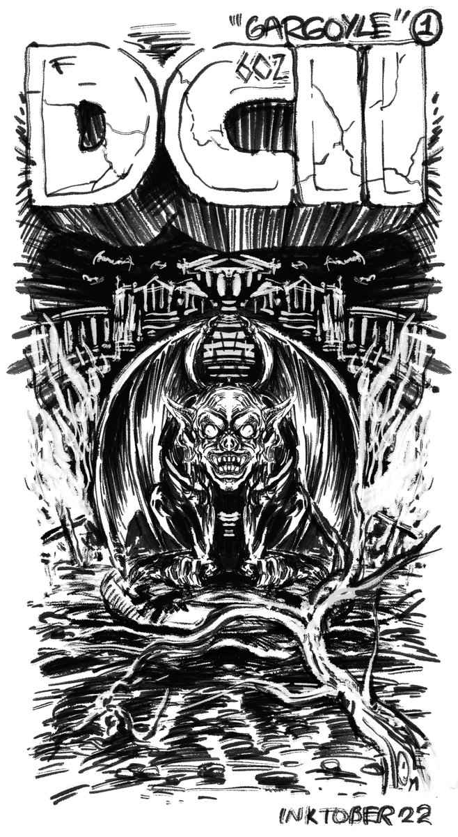 Inktober 2022 Day1 "Gargoyle"
DCII / 602 
#inktober2022 #inktober #gargoyle #procreatedrawing #inktoberday1