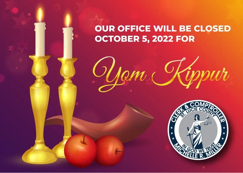 St Lucie Clerk on Twitter: quot Please note in observance of Yom Kippur St Lucie Clerk on Twitter: quot Please note in observance of Yom Kippur