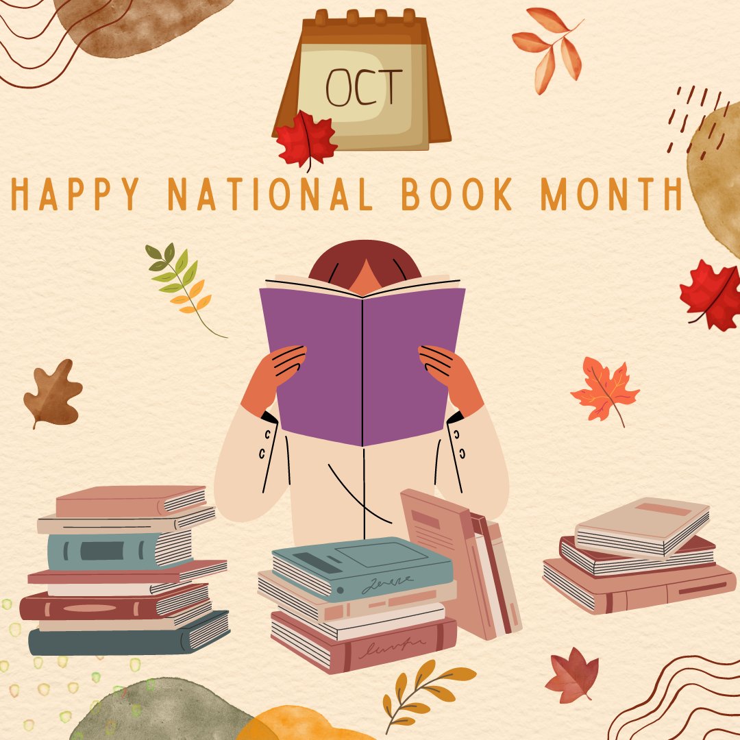 October is National Book Month! This month try out a new book or reread your favorite. Comment your favorite book below for others to get ideas on new books to try! #NationalBookMonth