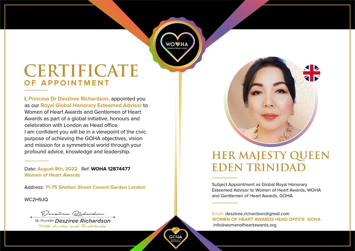 EDENTRINIDAD's tweet photo. FACE OF WOHA 2022
WOMEN OF HEART AWARDS
Judges Interview Segment
Live 4PM UK Time 
#Face_of_Woha #WomenOfHeartFoundation 
#UK #WOHA #GOHA https://t.co/ffMWwrO017