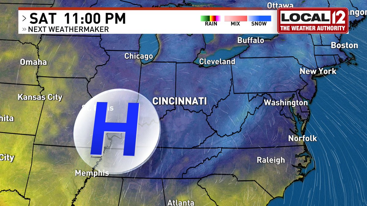 BraaadWx's tweet photo. Our first blast of cold, Canadian air this season will dive into the Ohio Valley by late week. Highs will struggle to get out of the 50s for the UC Homecoming game next Saturday, so I'm throwing out a #FlannelWATCH!
#CincyWx #BadNewsBrad @Local12 https://t.co/WBqRb4M9RX
