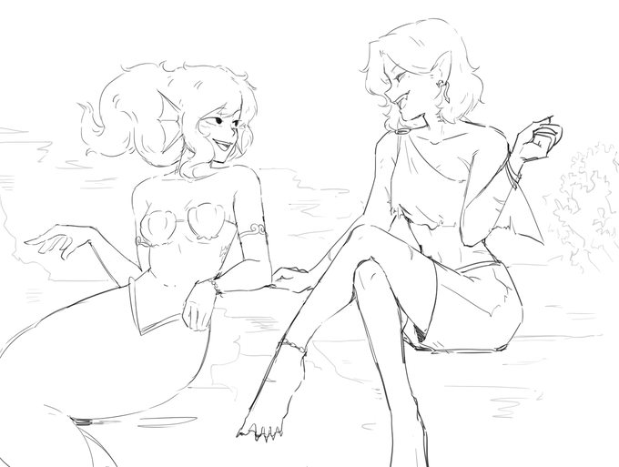 more mermaid au for comm >:) #sasharcy #amphbia 