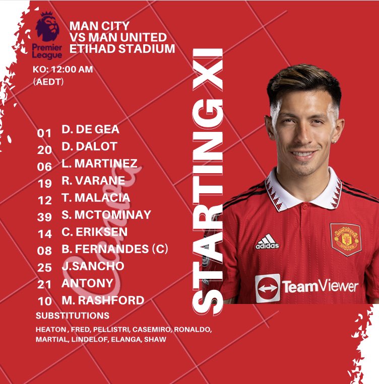 manutdreport's tweet photo. Starting xi to face city.
Thoughts ?? https://t.co/OptN6f9k6m