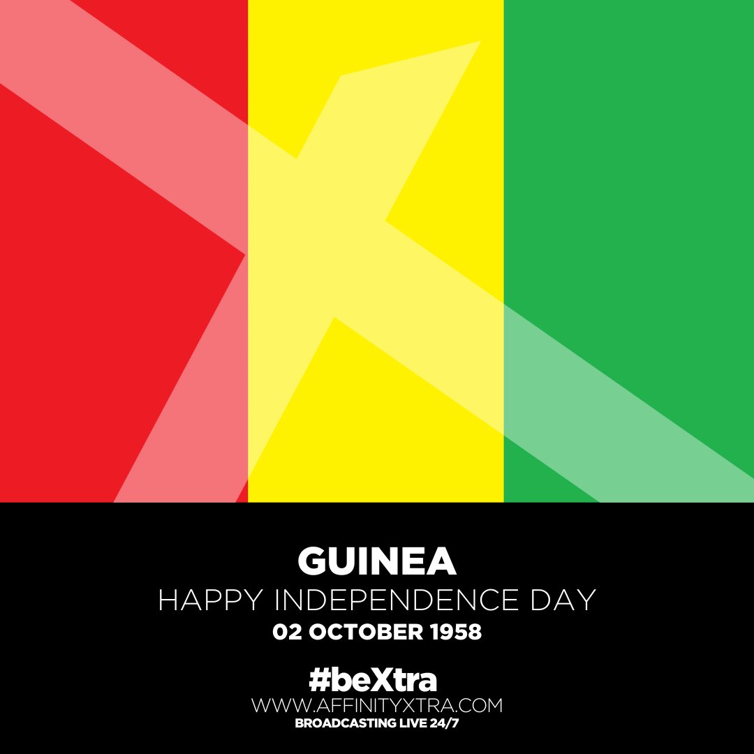 AffinityXtra's tweet photo. We at Affinity Xtra love to celebrate the diversity of our presenters who have origins from around the world.
Today we celebrate Guinea’s Independence from colonial rule 👊🏿
#Independence #Caribbean #Africa #Black #AfricanOrigin #Guinea https://t.co/x5rJKKmzB8