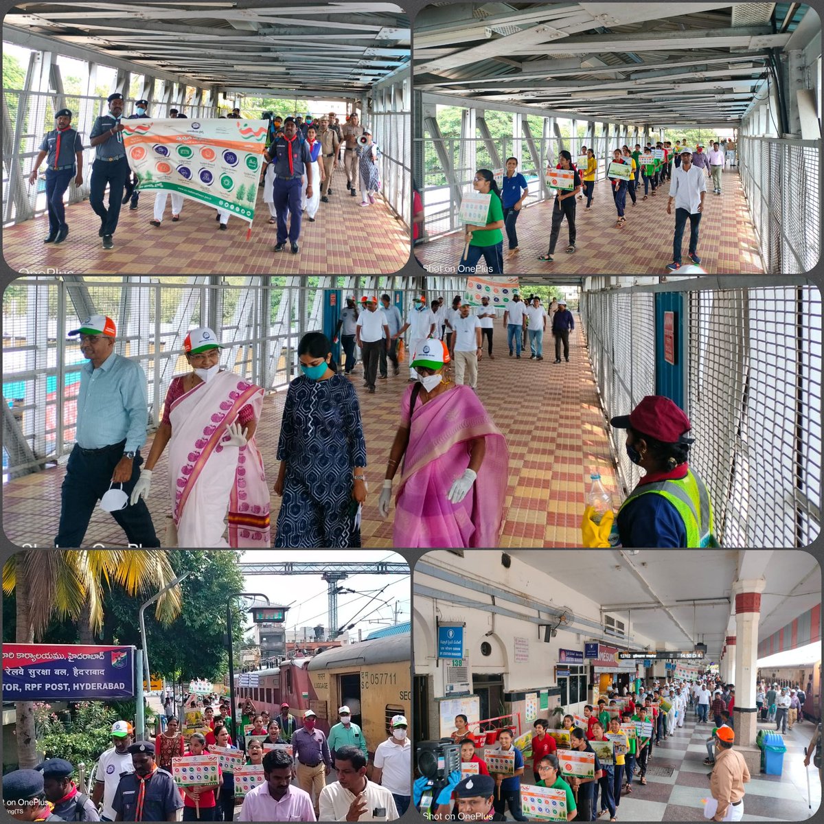 drmsecunderabad's tweet photo. #Seva Diwas @MAHATMA GANDHI Ji @Hyderabad  Station  
#Rally with slogans not to use 
single #cleanliness awareness #ADRMs along with all officers and staff , Scouts and Guides  @PMOIndia @specialCampaign2 @DrJitendraSingh @DARPG_GoI https://t.co/GGpUX0lVvP