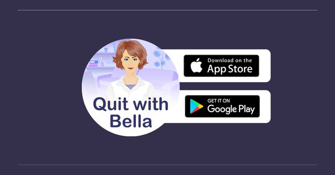 QuitWithBella's tweet photo. Bella is here with you during every step of your stop smoking journey - from start to finish!

📱 Download the #QuitWithBella app:
Android: 
https://t.co/YrlOK3TTuV

iOS: 
https://t.co/UI1cwutMcq

#support #stopsmoking #quitsmoking #betterhealth #health #ai #app #QuitWithBella https://t.co/Rxu4XWCtC1