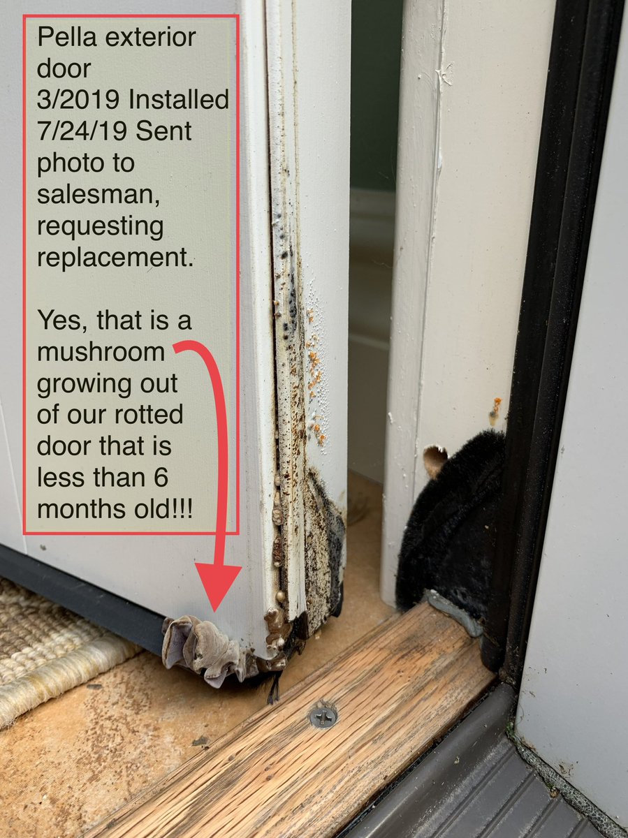 KarlieTermotto's tweet photo. @PalumboLand @Pella_News @weatherchannel Pella is horrible!!! BTW, your fiberglass door has wood material inside!  I told them NO WOOD DOORS, and 2.5 years later I’m still fighting for a replacement! https://t.co/Eph66vHabN