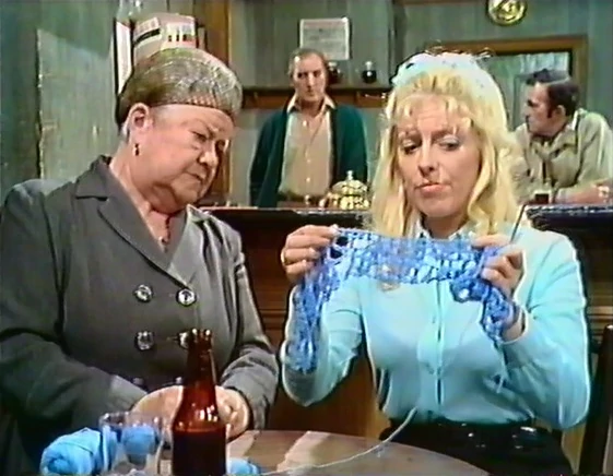 Corriepedia's tweet photo. “What are you making?”
“A frock. Do you think it's a bit ambitious for a first try?”
“Oh, no. The length you wear them another three rows on that and you'll have done the skirt.”
#CorrieQuotes #AdeleRose #EnaSharples #BetLynch #ClassicCorrie https://t.co/g6RWsCTC5F