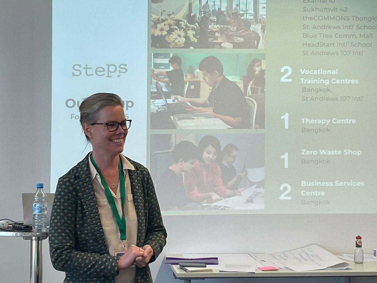 Our COO, April J. Remfrey, presented at <a href="/seniaworldwide/">SENIA International</a> Conference about our unique partnership with St. Andrews International School, Sukhumvit 107 which offers education pathways to employment.

#StepsBangkok #InclusiveEducation  #InclusiveEmployment #inclusion