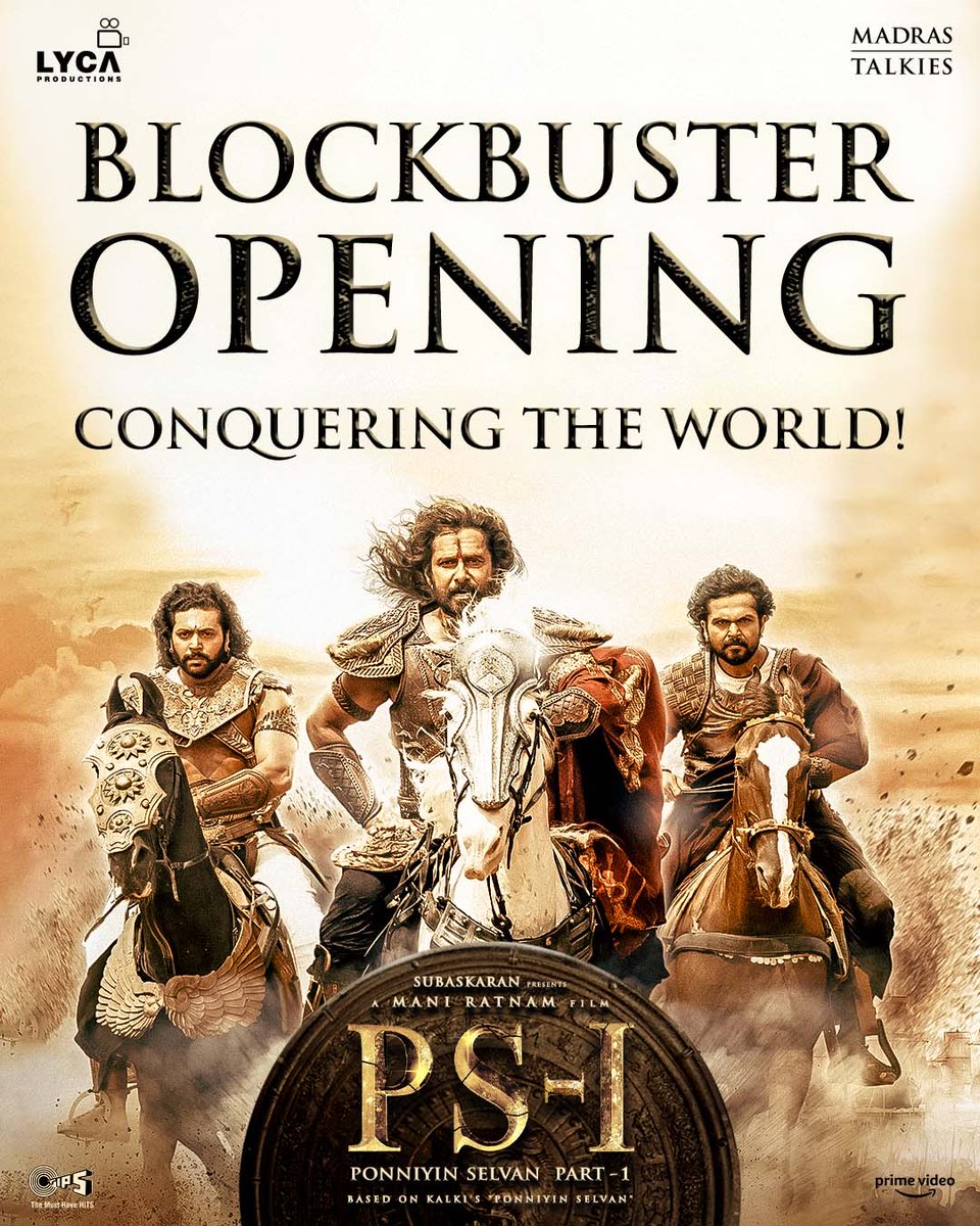 LycaProductions's tweet photo. Loving the responses we've been getting for #PS1 🗡️ Thank you ❤️

Keep the love coming! 🤗✨

Catch the movie in theatres near you! 📽️

#PonniyinSelvan1 #ManiRatnam @arrahman @MadrasTalkies_ @LycaProductions @tipsofficial @tipsmusicsouth https://t.co/IDEKfSXwiF