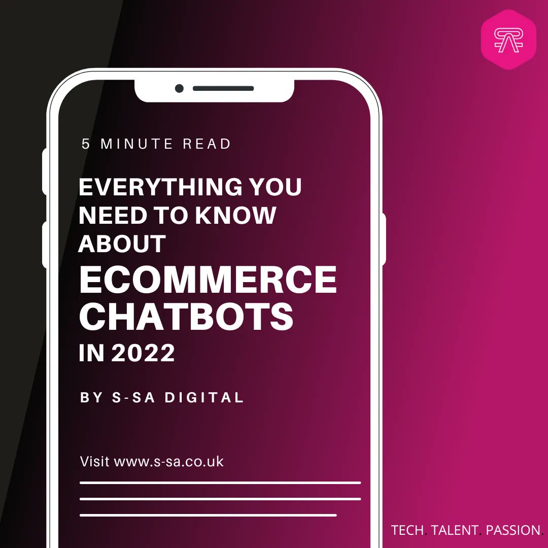 SSARecruit's tweet image. Do you know the latest about Ecommerce chatbots in 2022? 💻 

Then give our latest blog post a read to find out! 💗 

Just click the link below:
buff.ly/3rmRXjO 

#SSARecruit #blog #ecommerce #chatbots #2022