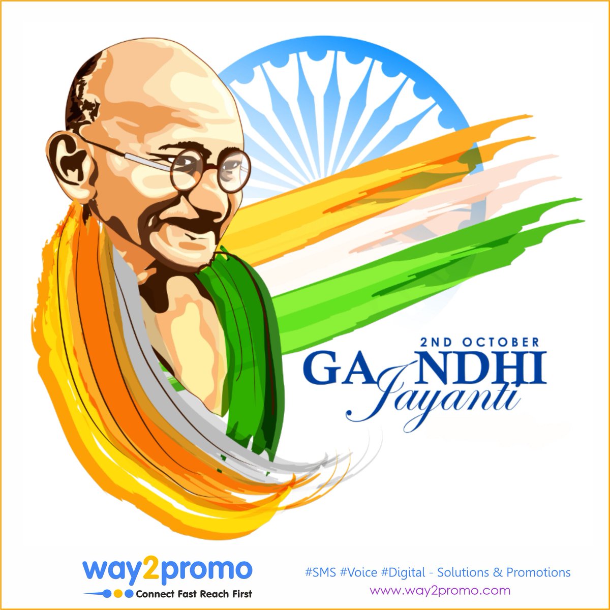 way2promo's tweet photo. This Gandhi Jayanti let us keep the spirit of the Mahatma alive in our hearts as we pledge to follow the path of truth and non-violence today and always!

#HappyGandhiJayanti #2ndoctober #fatherofthenation #bapu #mahatma #FreedomFighter https://t.co/Uk8knHcqo0