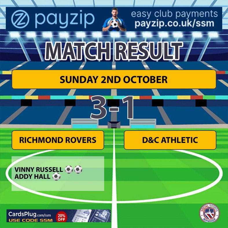 Another impressive, convincing win from the lads this morning vs <a href="/dcathletic1997/">D&C Athletic</a> 

Goals from @VinnyRussell93 and <a href="/adamhall17_/">Addy</a> who are now on 4 each in 4 games this season. Rich-WHAT!?