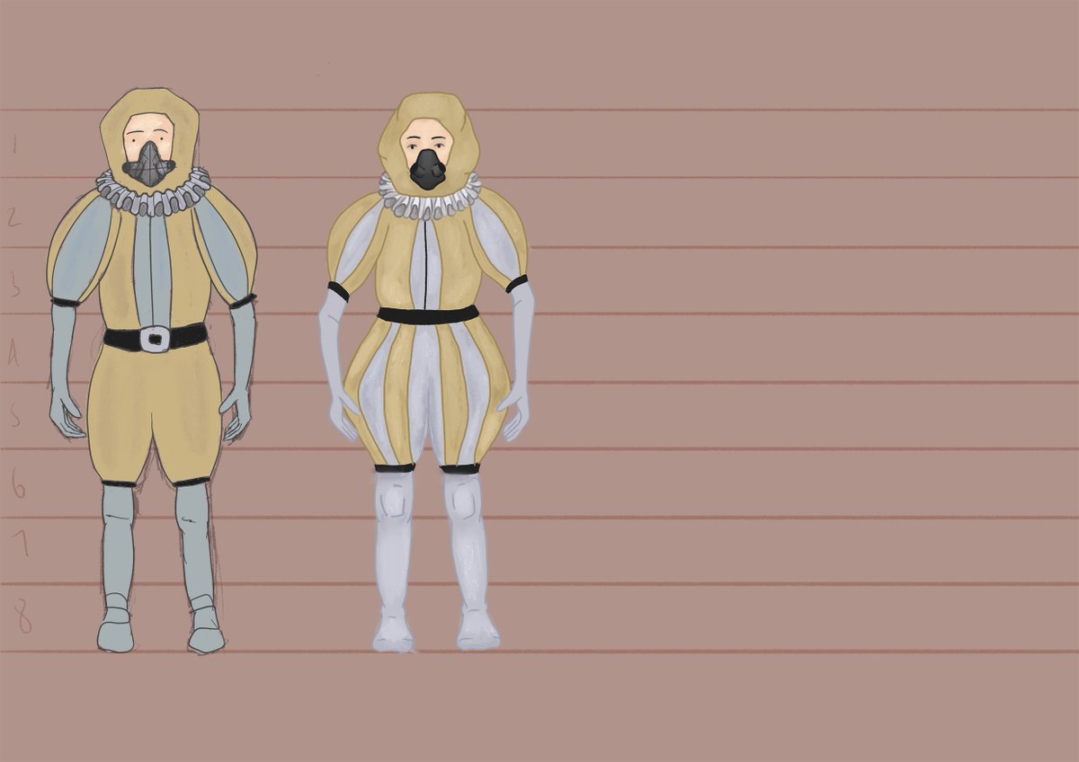 MegAmeliaUK's tweet photo. Tudor Hazmat Suit versions 2 &amp; 3 #Illustrator #Illustration #ConceptArt #UniversityOfSunderland #IllustrationAndDesign https://t.co/7tbAqAmLhN
