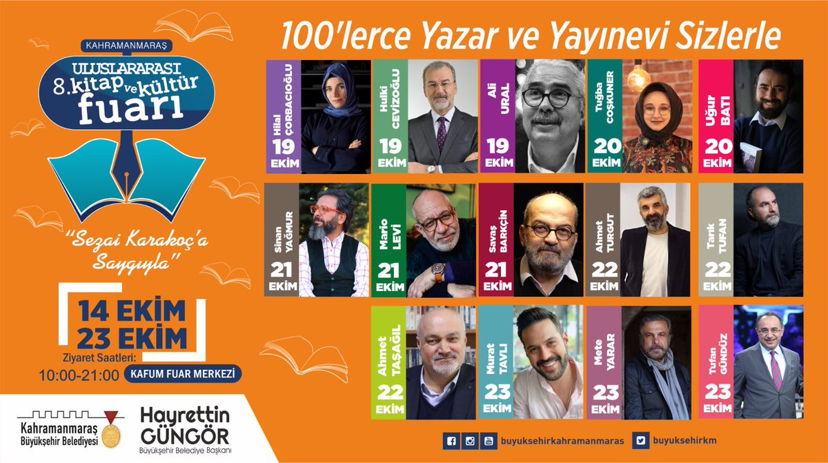 hayrettingng's tweet photo. Kahramanmaraş Uluslararası 8. Kitap ve Kültür Fuarı 14 Ekim'de kapılarını kitapseverlere açıyor.📣

3 kişiye 46 eserden oluşan kitap setini hediye ediyoruz. 📚

Tweeti RT yapmak ve yorum olarak +1 kişiyi etiketlemeniz yeterli. 

⏳Son Katılım: 9 Ekim - 17.00 https://t.co/cCBjuToWb9