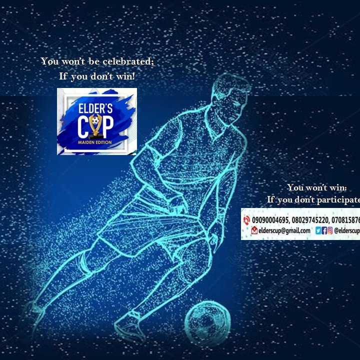 elderscup's tweet photo. You won't be celebrated if you do not win. You won't win if you do not participate!

Watch out for the most entertaining football tournament for men above 40years.

#theElderscup2023 https://t.co/8WnGe1Q4S3