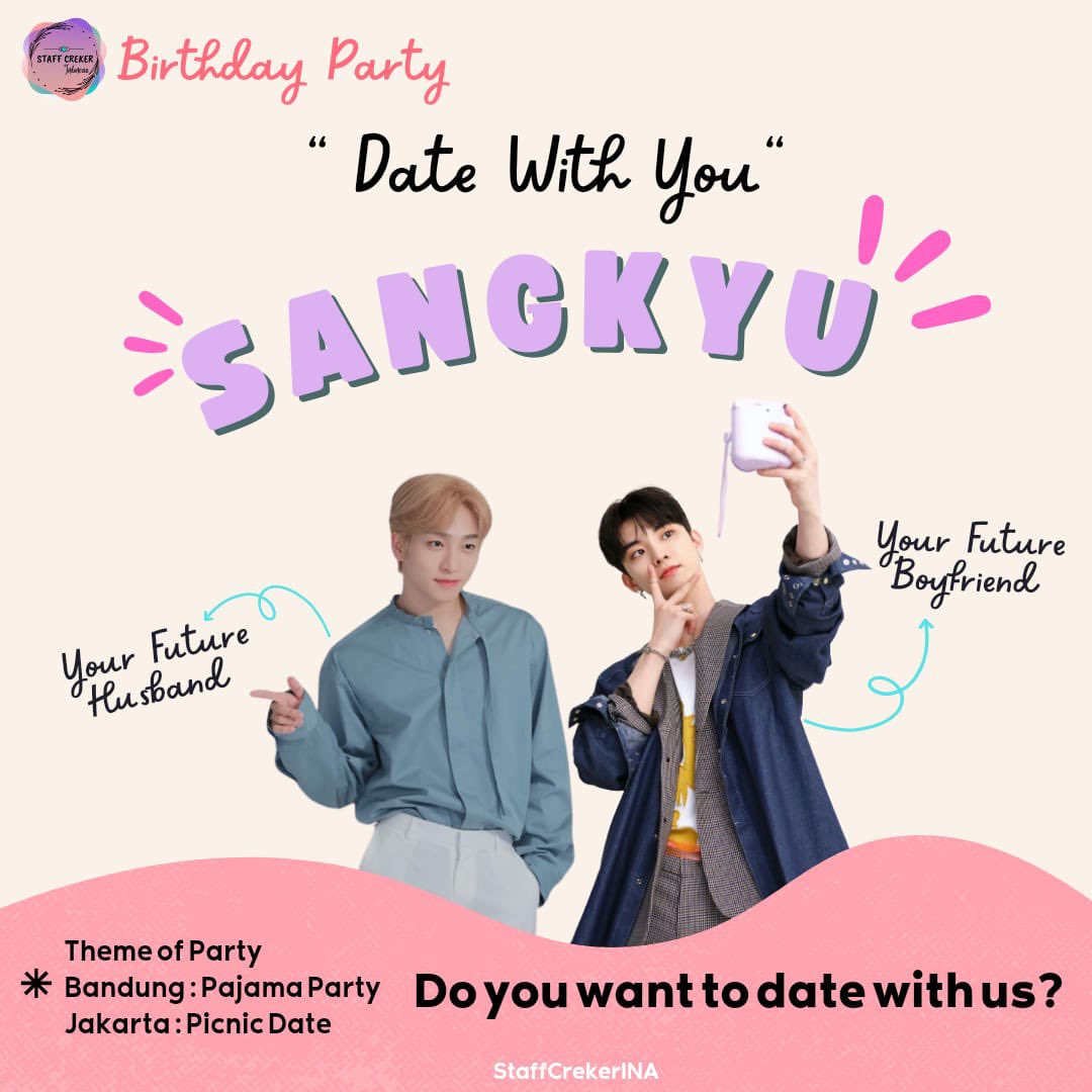 🌸 DATE WITH YOU 🌸

Sangyeon and Q Birthday Party🎉

Bandung : 30 Oktober 2022
Jakarta : 5 November 2022

Save the date yaa deobi!!!🫶🏻