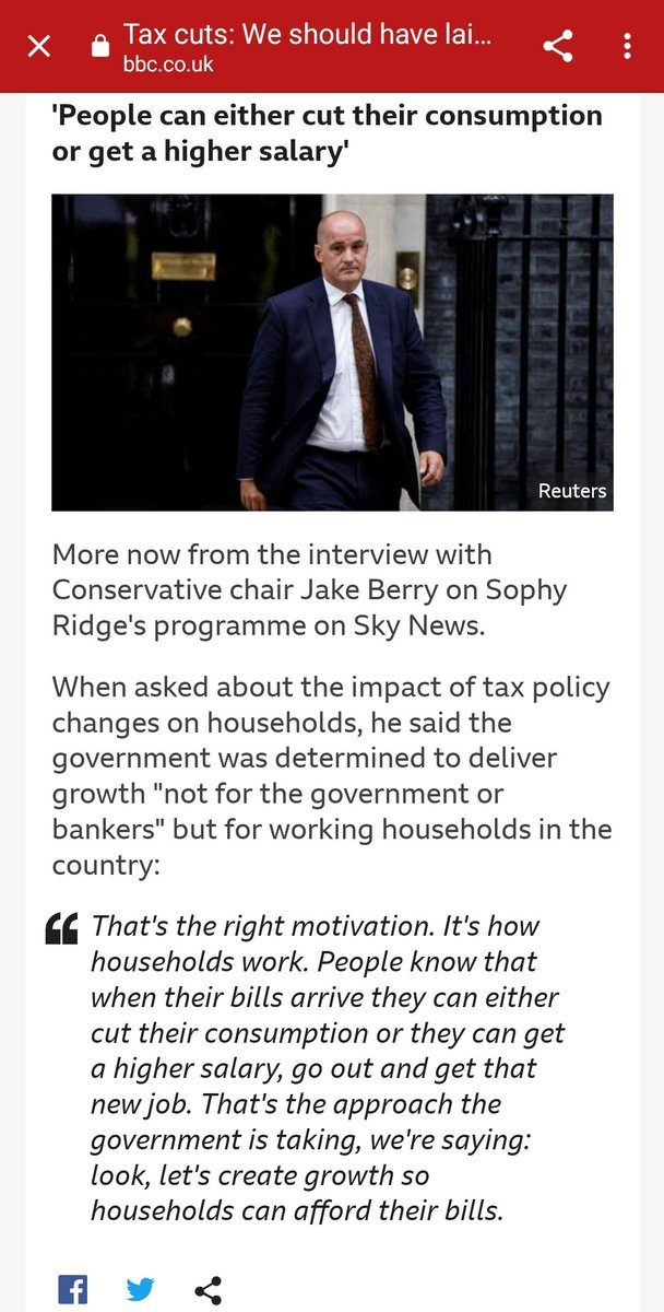What planet do these people live on? 

"People can either cut their consumption or get a higher salary"