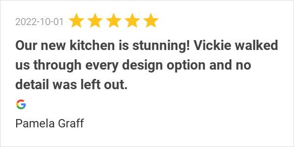 TheTableLady's tweet image. New 5.0-star Review: "Our new kitchen is stunning! Vickie walked us through every design option and no detail...
