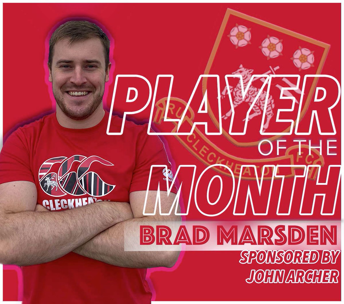 Cleckheaton’s player of the month for September is utility forward Brad Marsden, Congratulations Brad and big Thanks to John Archer for the sponsorship 🔴⚪️🐑