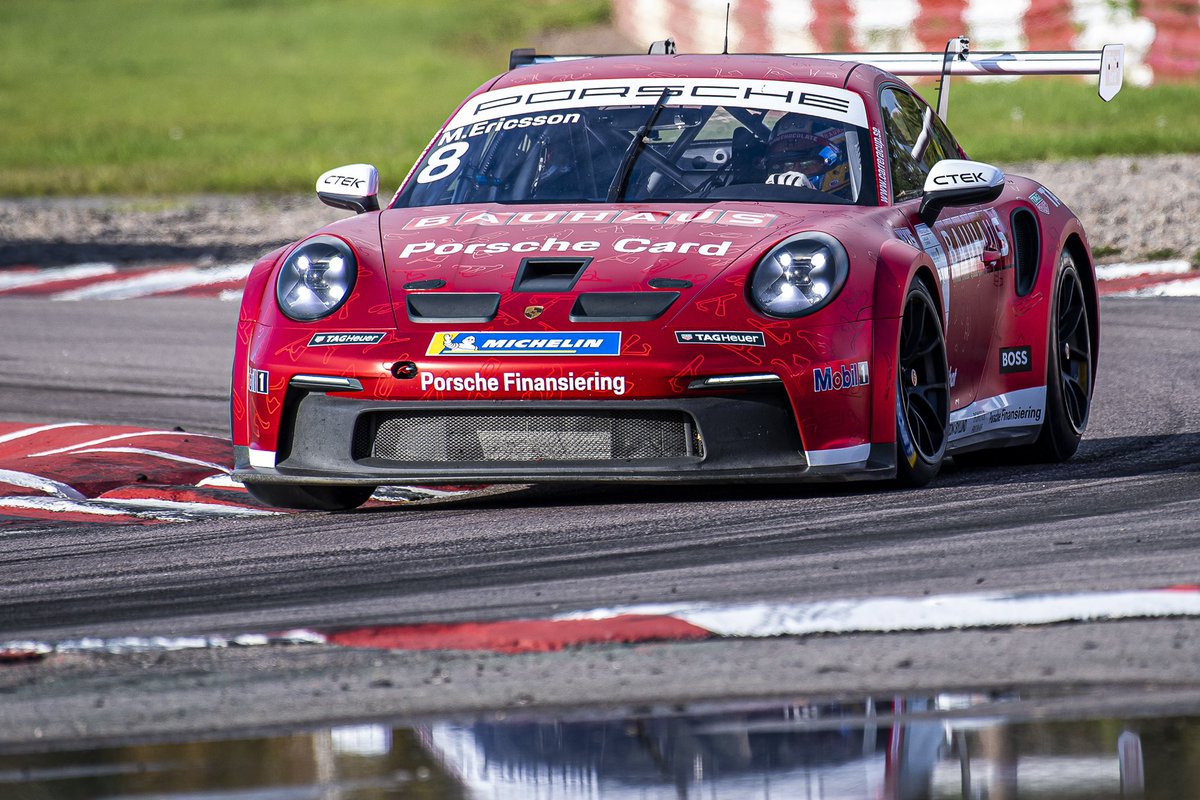 Amazing weekend racing at “home” in 🇸🇪. Made a guest appearance in @carrera_cup . First time ever driving a GT car, not easy 😅! Qualified P10 for both races and finished P8 and P5 with fastest lap in race 2 🤩💯. Thanks Porsche Sweden and everyone that came out to the race #ME8