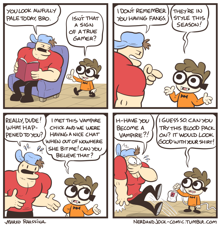 Halloween-themed Nerd and Jock comics from last year (1/2) 