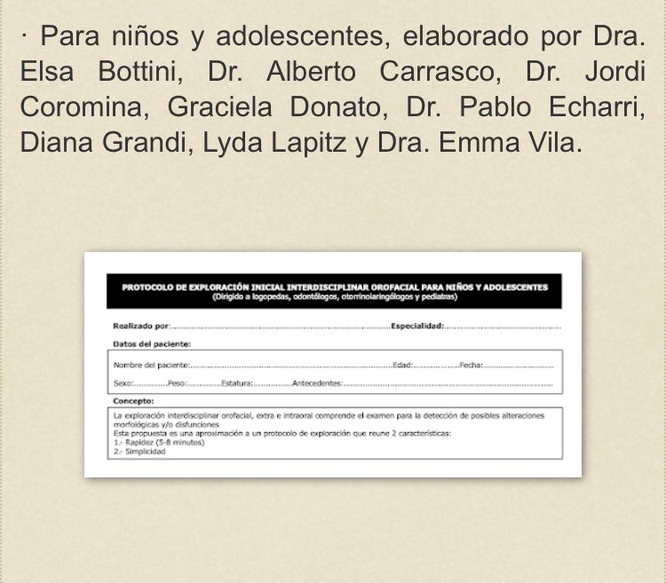 BauldeLogopedia's tweet photo. Protocolos de exploración inicial interdisciplinar orofacial https://t.co/e1zHWDfytq #terapiamiofuncional #orofacial #logopedia https://t.co/y086SKRjEo