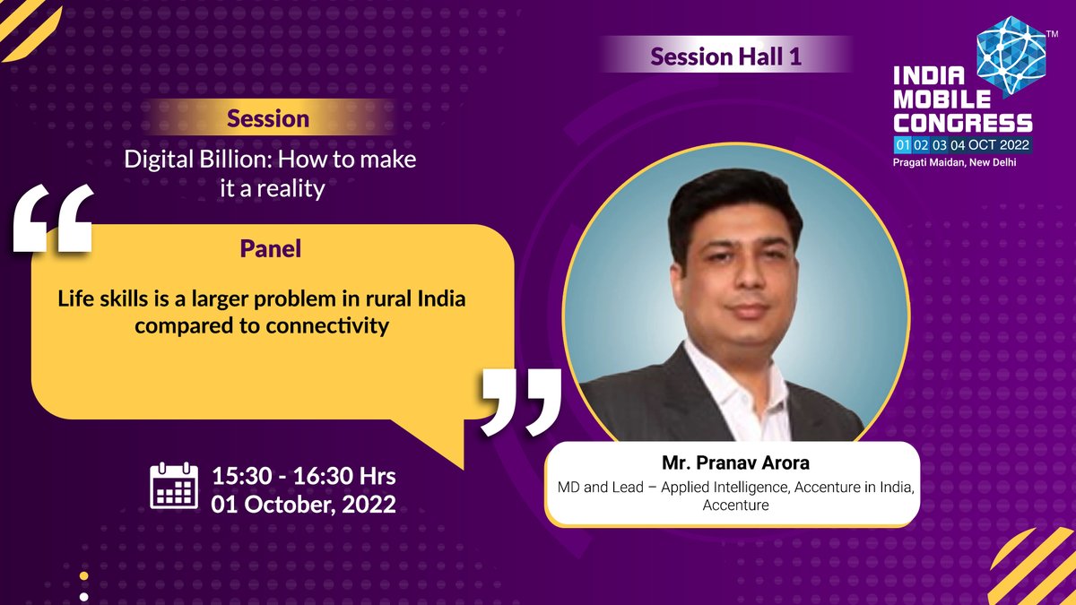exploreIMC's tweet photo. Register now: https://t.co/rK0ye6UdCR

#IMC2022 #IMC5gLaunch #AccentureAtIMC

@exploreIMC @ConnectCOAI @DoT_India @Accenture_ANZ https://t.co/Cyg82fSnCz