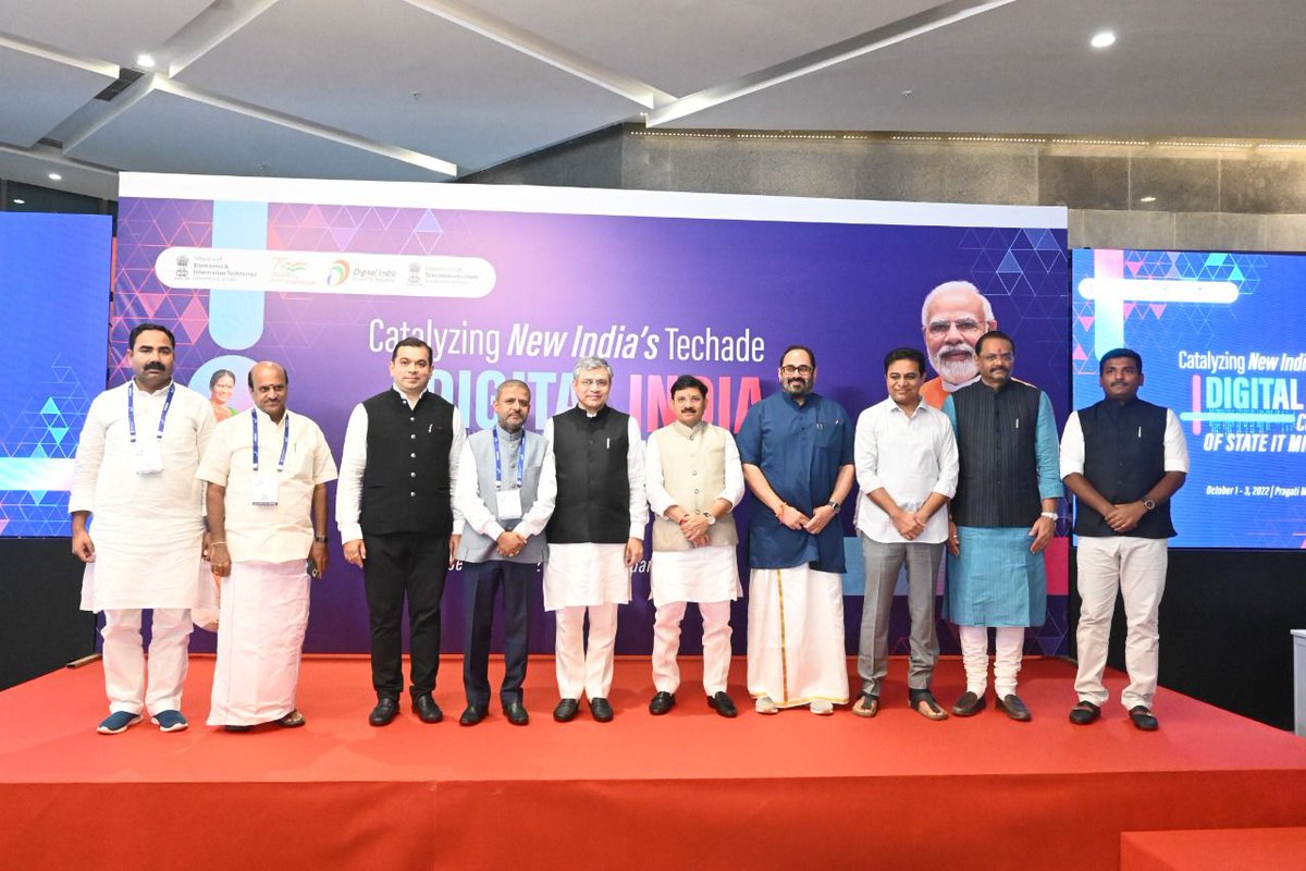 RohanKhaunte's tweet photo. At Digital India Conference of State IT Minister’s. Solicited Central support with Shri @AshwiniVaishnaw Ji, Hon’ ble Minister for Communications, Electronics &amp; IT, GOI in raising standards of Infrastructure &amp; Connect to Make Goa a Knowledge Destination. Plans for #WorkationGoa https://t.co/k9xRt1rGlz