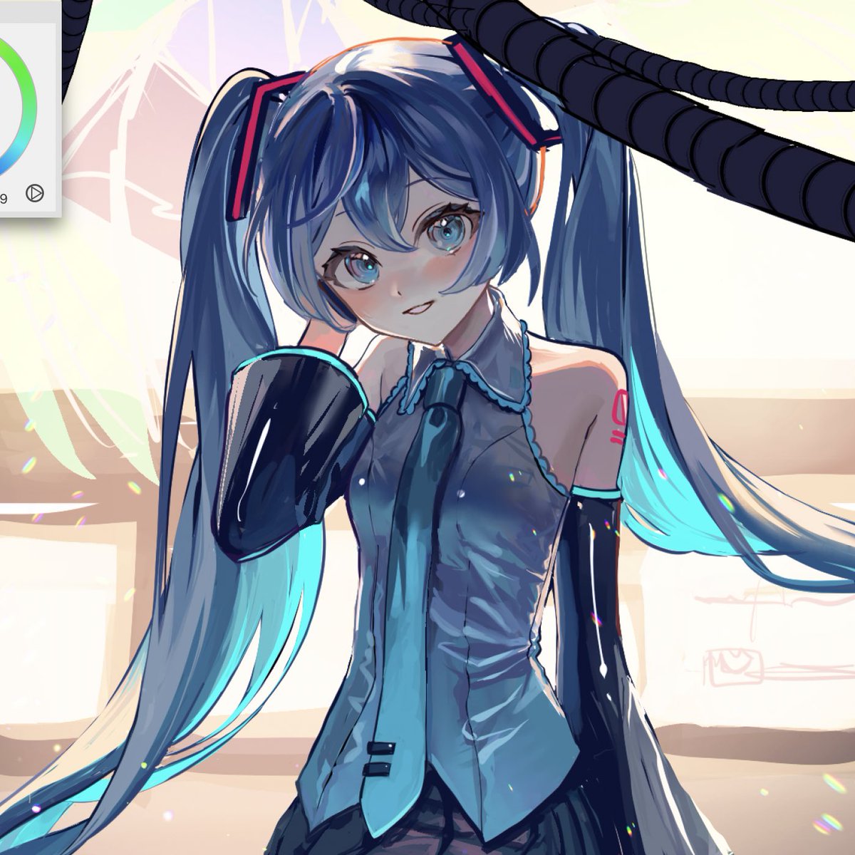 初音ミク「初音ミクwip!たのしい! 」|寝鞠のイラスト