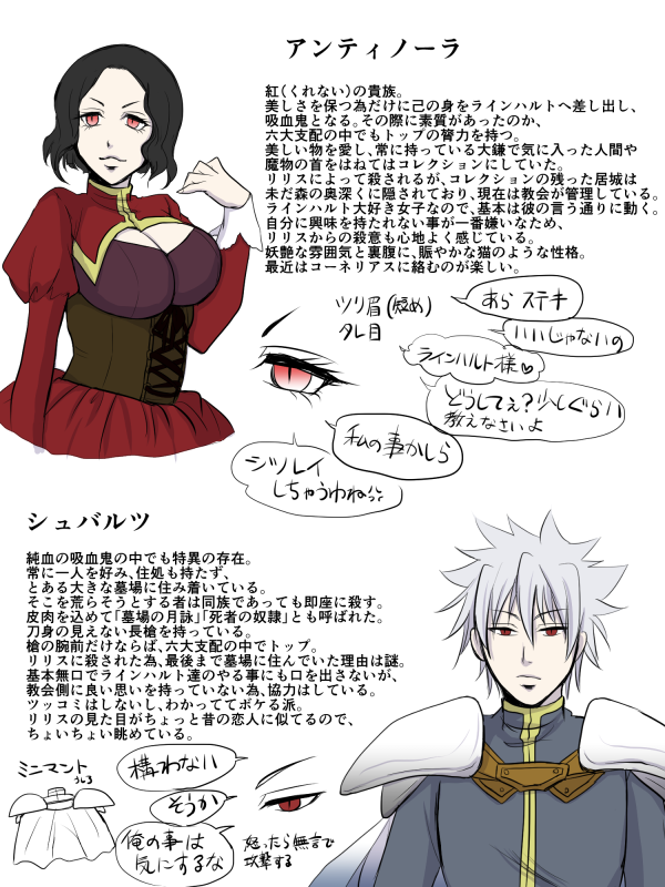 女子は外見にモデルがいるけど、男子は特に無いかな…
でもコーネリアスはFF6のエドガーの影響でリボン着けたwおじさんの描き分け出来ないマン 