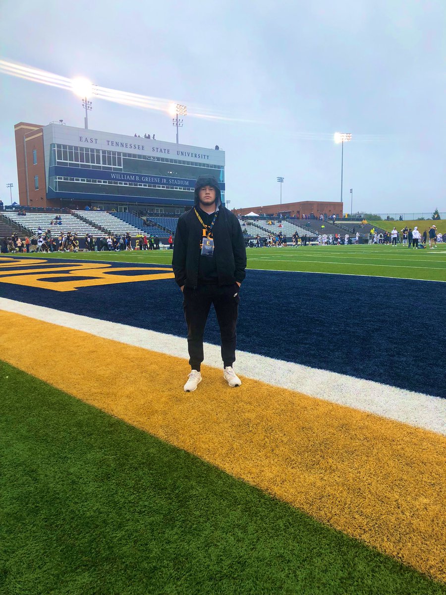 Had a great time at ETSU!! Loved the atmosphere! @lil_CoachP @coachdowns_gary @wolfpack7on7 @_CoachTerry_ @TNGridironScout @CSmithScout