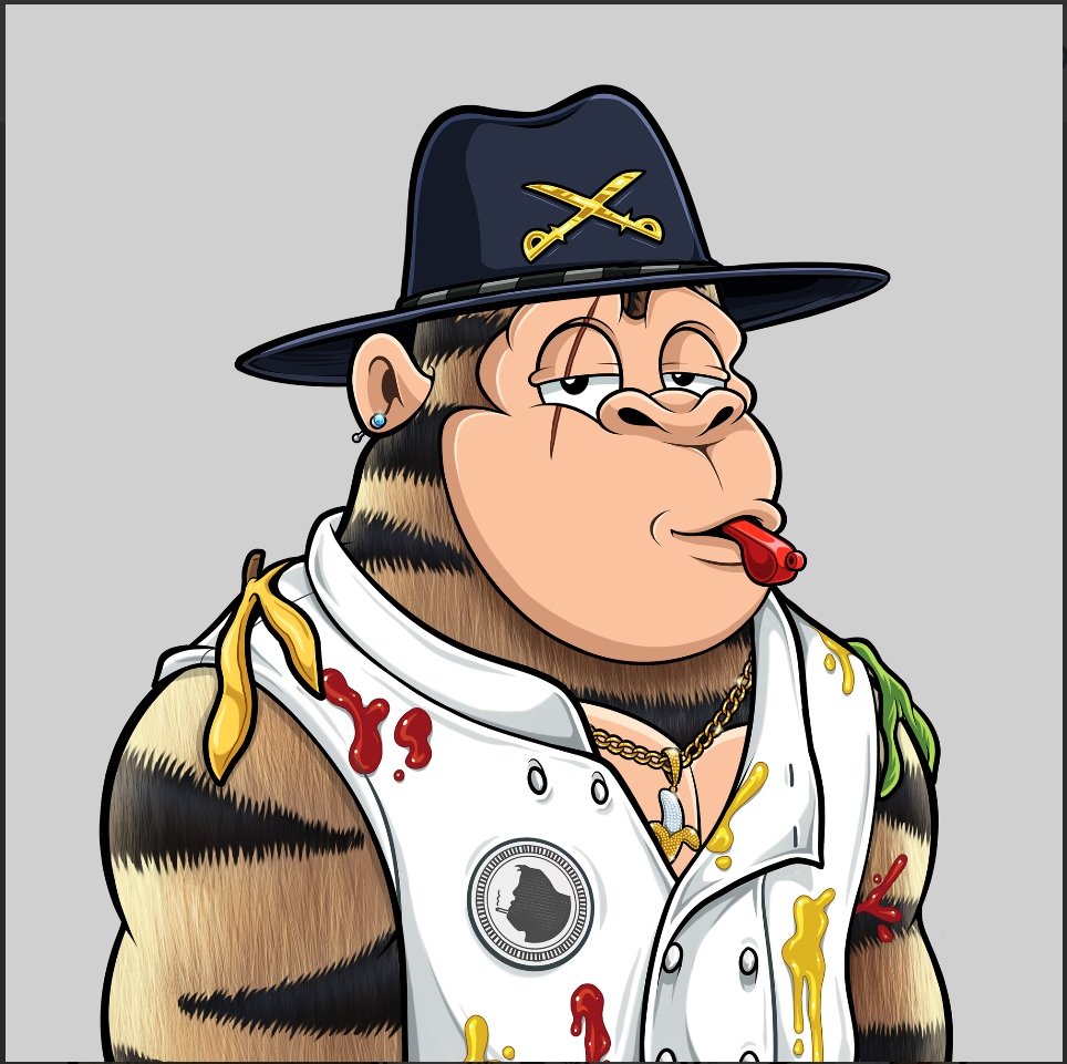 Crypto_Court's tweet photo. @DocHunt13 @ArtofNickTaylor @Smokin_Gorilla_ These gorillas are some messy eaters. 🌭🍌 https://t.co/rKfj2uxQWb