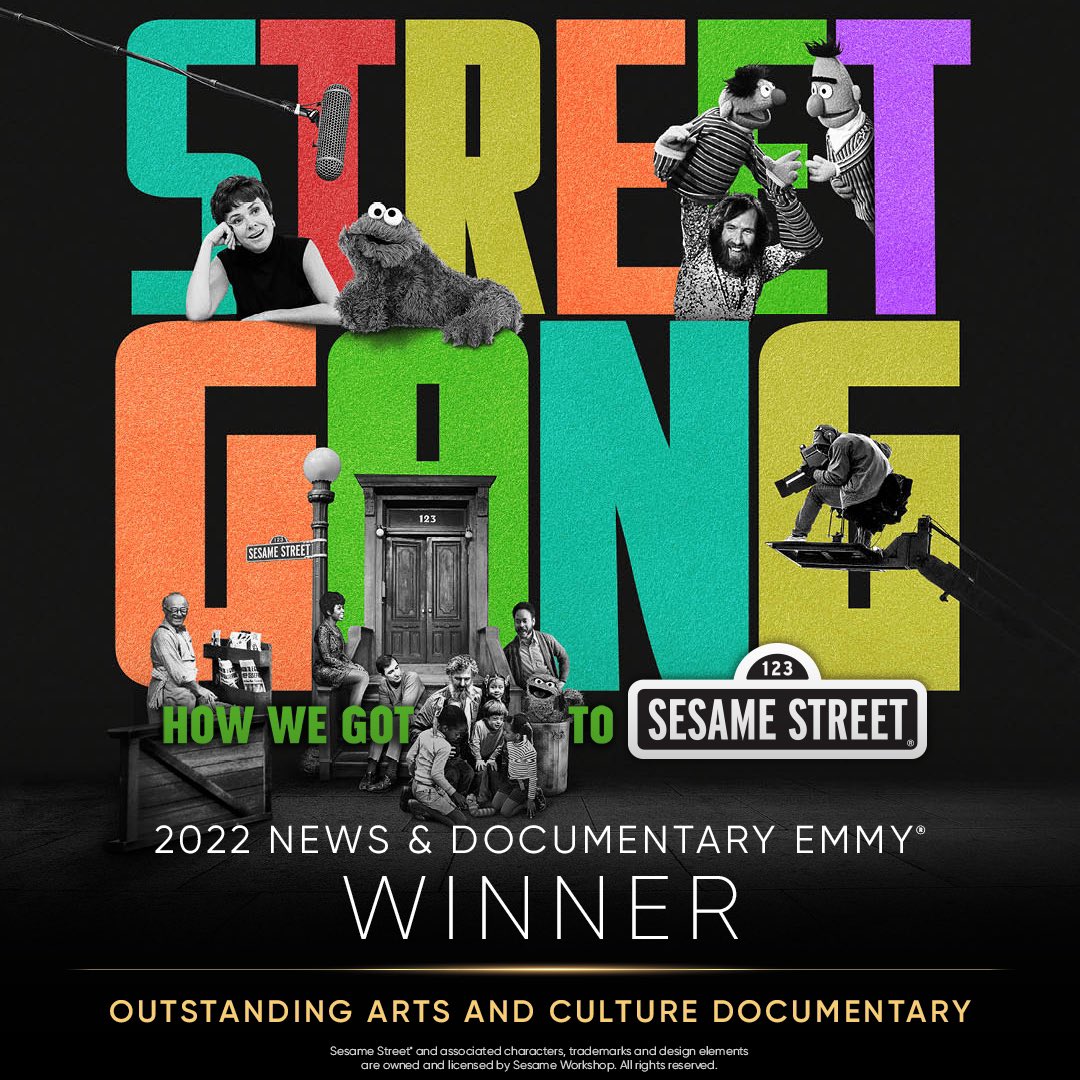 StreetGangMovie's tweet photo. Sunny days, furry friends, classic songs, and a whole lot of heart…and NOW @newsemmys WINNER! 💚
#StreetGangHBO, an @HBO original documentary about the most impactful children’s program in television history, @sesamestreet watch it today on @HBOMax. https://t.co/SDILTqwhMZ