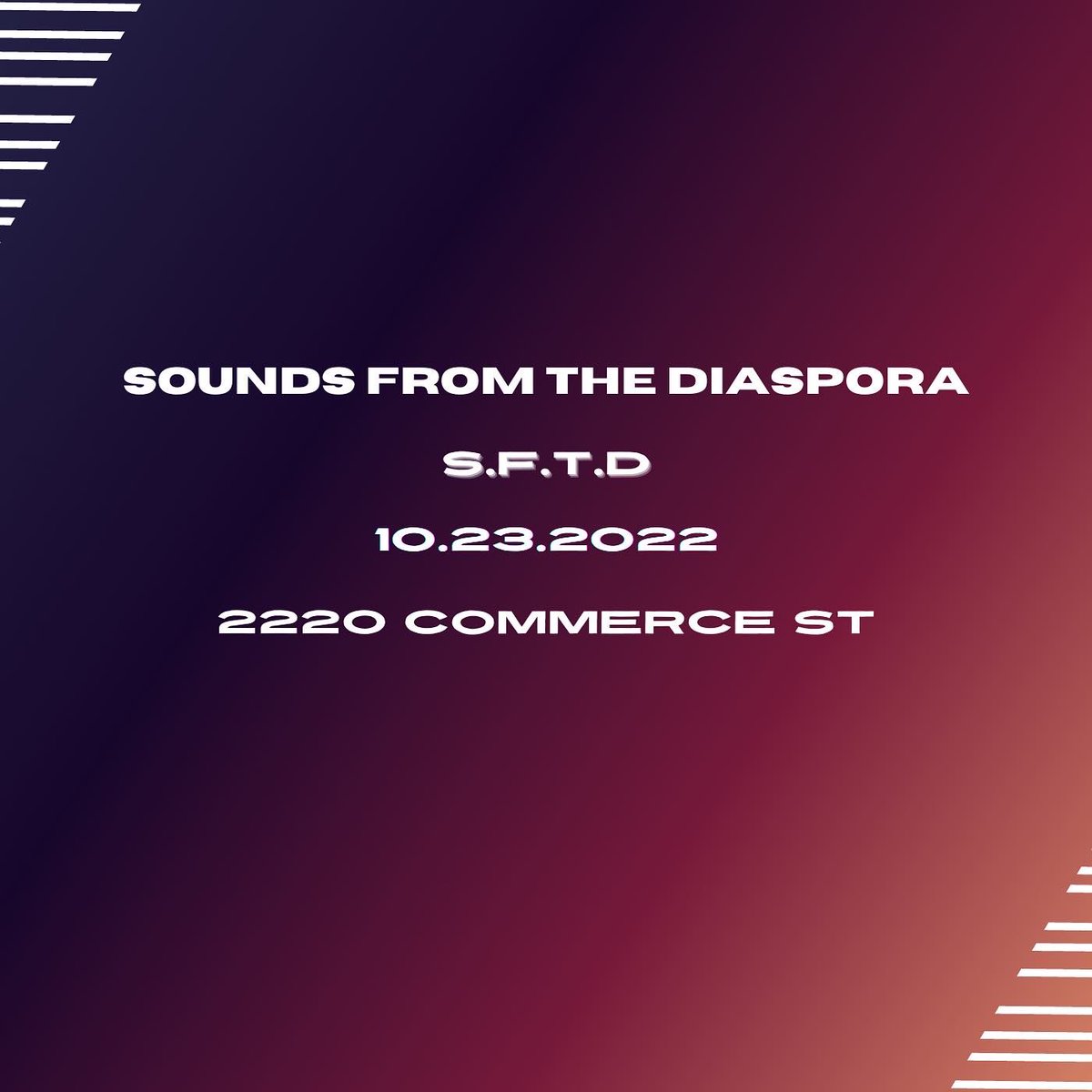 alternation2021's tweet photo. Sounds From The Diaspora 

10.23.2022 Mark your Calendar 🗓️

#SFTD #alternativesessions https://t.co/86C8bKHYQb