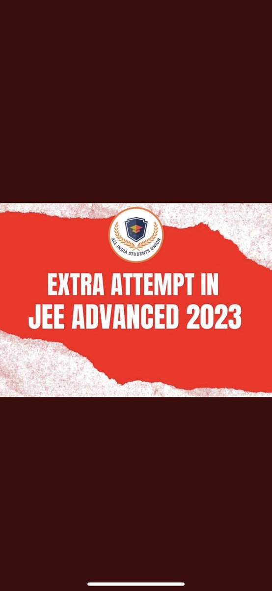 #fairattemptjeeadv23  #jee2023faurattempt please grant another fair attempt for 2020 and 2021 aspirants we need it @IITGuwahati #Guwahati @IITKanpur @dpradhanbjp @ombirlakota @narendramodi #JEEMainsThirdAttemptForAll #jeeaspirantswantjustice