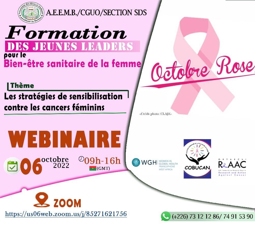 Cc #BreastCancer
@uicc
@societeducancer
#PinkOctober
@laliguecancer
#CancerDuSein
@Institut_cancer
 @IARCWHO @CanWaCH
@TLMCofficiel #BreastCancerAwarenessMonth @womeninGH @CTchoula @Clarslos @TBidenam @beauty_sodokin @RoopaDhatt @WghBenin @Thiomcy @nenef @KindoB  
@ocharlemagne