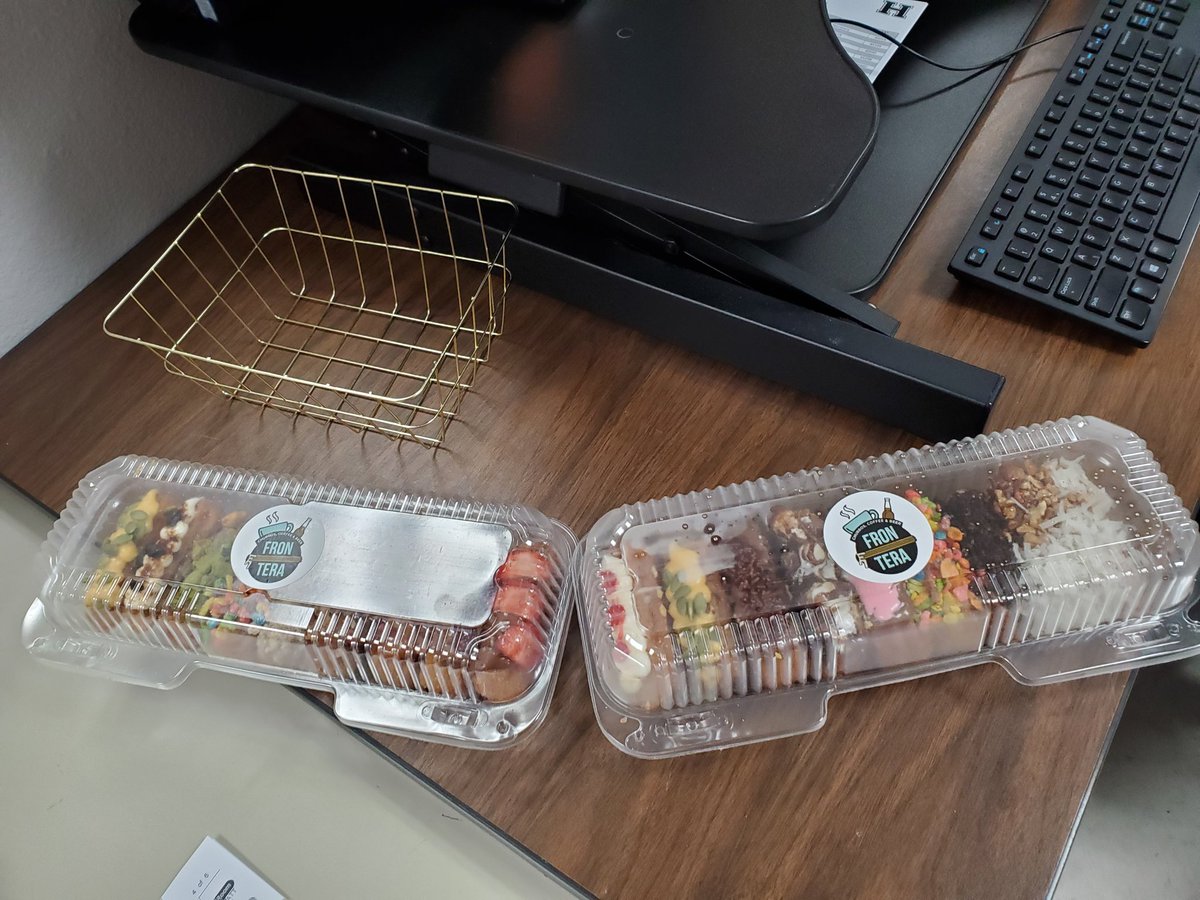 HanksInteract's tweet photo. Friday was a busy day. Our day 5 of celebrating our security guards consisted of breakfast & coffee & a midmorning snack from our new friends @fronterachurros Once again thank you for keeping us safe everyday. #hanksinteract #hanksknights @YISD_Security https://t.co/MpEB3Q7Uqb