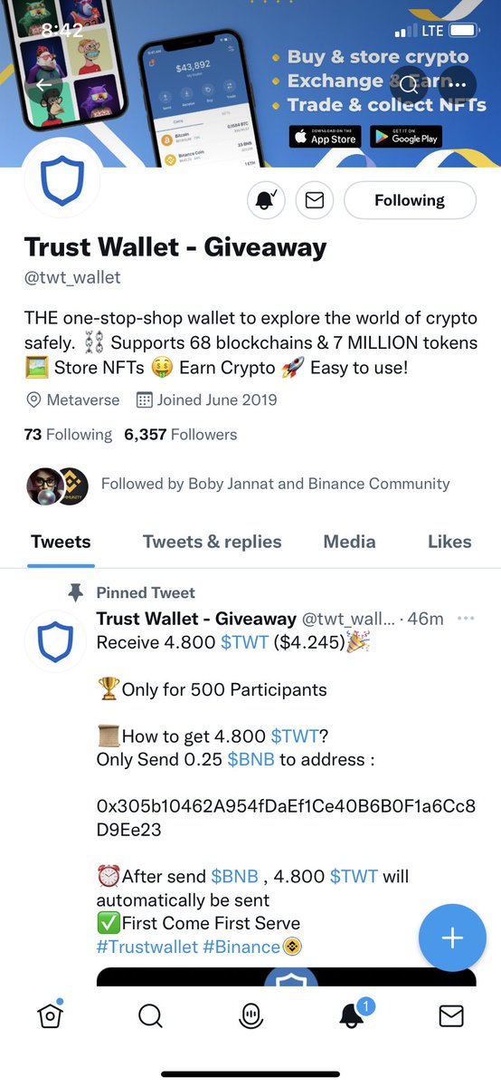 Ade1Danielsegun's tweet photo. @twt_wallet 0x74F25edeadd55C77990e3CB274cCEad10caeb371 https://t.co/97TGK7lefS