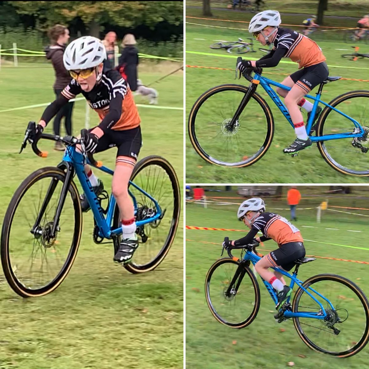 AlannahJHill's tweet photo. Incredible ride (think 5th!) was 8 wks too old for under 8s so rode under 10s age 7!!! Longer race too! @LadywoodKH @MrsGardnerLW @embarkfed #cyclocross #formebikes @ilkestoncc https://t.co/A8qskEyzVb