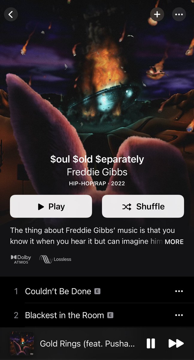 Congrats <a href="/FreddieGibbs/">Big 🐰</a> New Album 🔥🔥🔥🔥🔥 👊🏿👊🏿