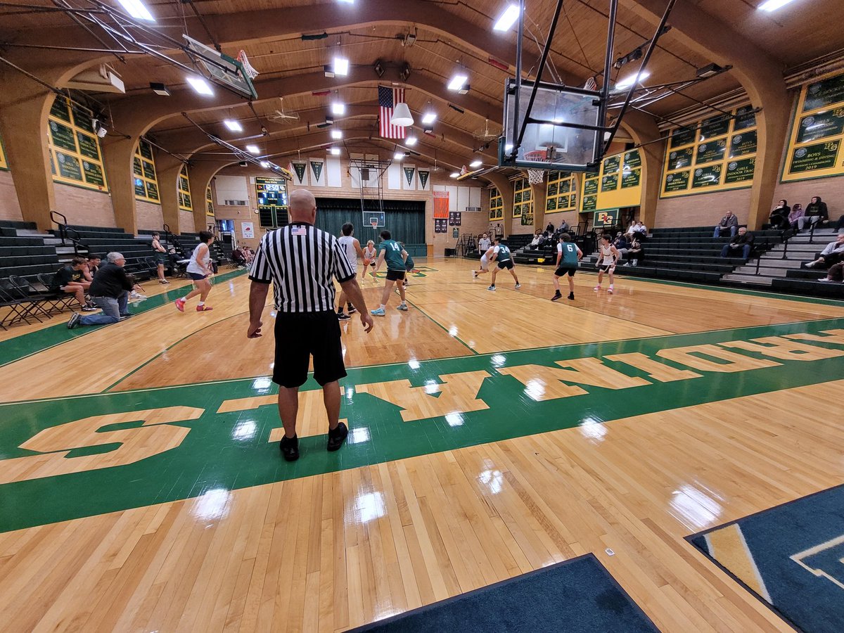 In game 2 of our H.S. Fall League legendary ref "Darrell" watches over <a href="/bgboyshoop/">BG Boys Basketball</a> Vs. Windham