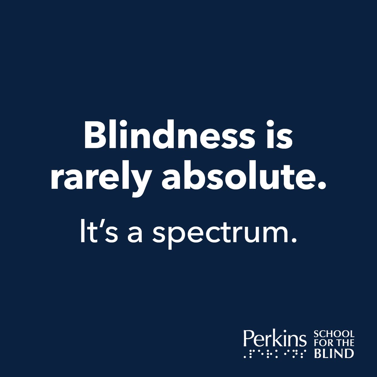 PerkinsVision's tweet photo. It’s World #BlindnessAwareness Month! It's important to remember that #blindness is a spectrum and is rarely absolute. Only about 15% of people with blindness see nothing at all. See what blindness really looks like: https://t.co/wxbGsLleAg https://t.co/z2otLhXWav