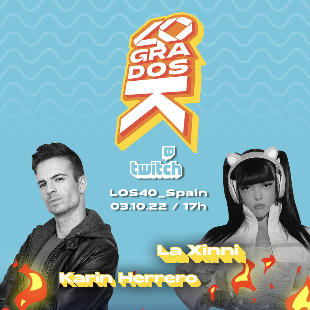 ¡La Xinni, locooo!😝 Este 3 de octubre La Xinni se enfrenta a las preguntas de y@karinherrero  y el público en #40gradosK 🧨 

🔥Lunes 3 de octubre, a las 17:00h (CEST) tienes una cita con ellos en el #Twitch de LOS40 ¡No te lo pierdas!