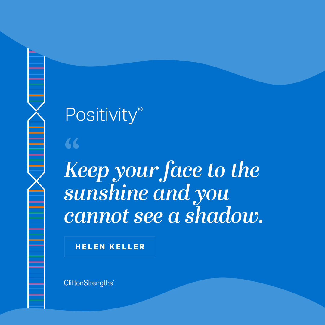 CliftonStrength's tweet photo. Who has #Positivity? What is your favorite part about it?

Learn how to productively aim this strength: https://t.co/n1HYAdikDd https://t.co/ye0ICC3N9B