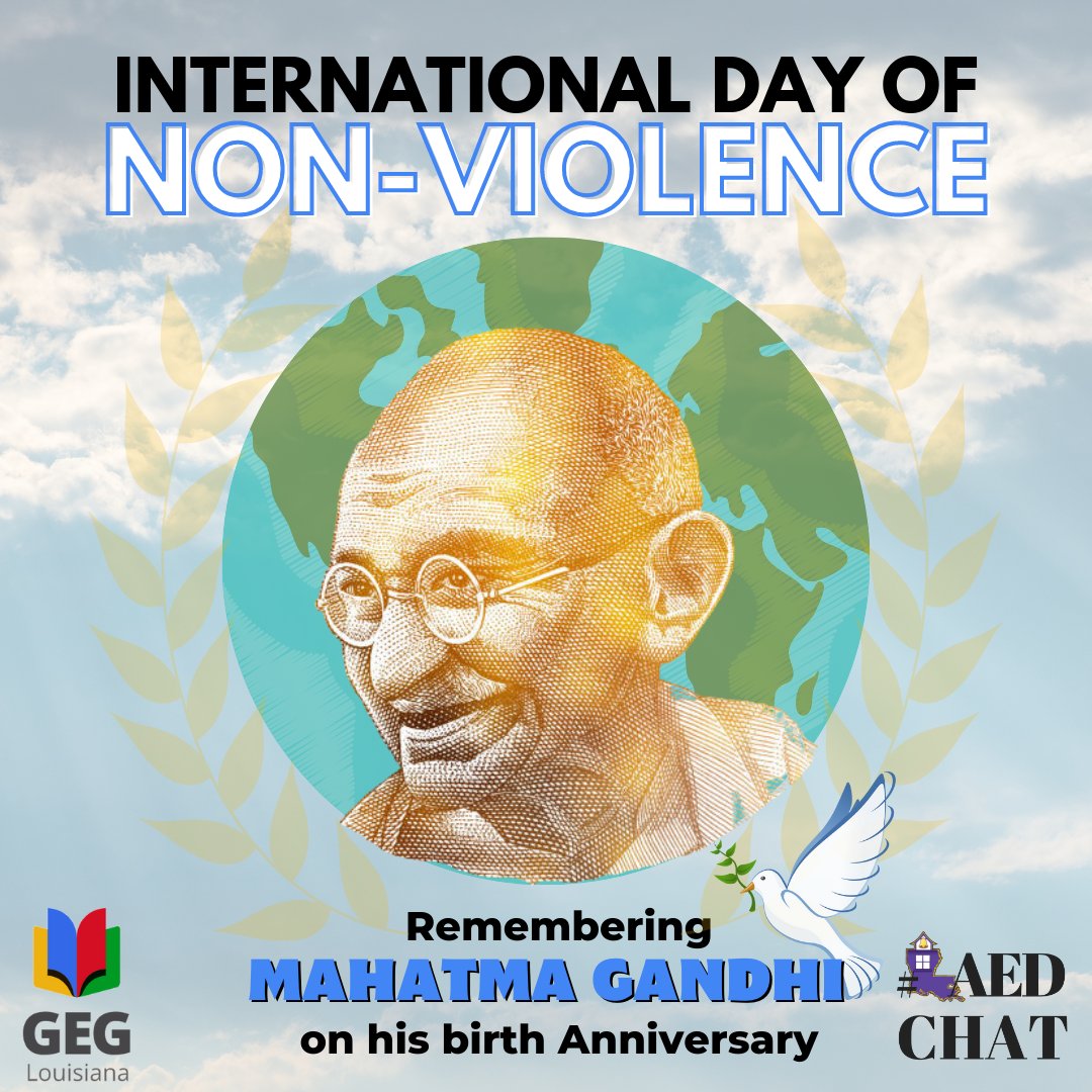 Gandhi's spirit of nonviolence perpetuates today. Let's remember to celebrate #InternationalDayOfNonviolence by honoring Gandhi and all those who strive for peace in their lives and around the world. 🕊️

 #KindnessMatters #InternationalDayofNonviolence