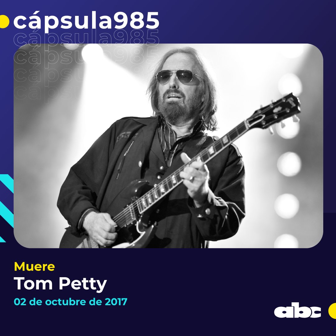 Romance985's tweet photo. #Efemérides 2017. Muere Tom Petty.
🎤Músico estadounidense, conocido por su trabajo al frente de Tom Petty and the Heartbreakers y como solista. También formó parte de The Traveling Wilburys.
🎵En 2002 ingresó al Salón de la Fama del Rock and Roll.
#ABC985🎶 Solo Éxitos. https://t.co/OH3mwEWpqa