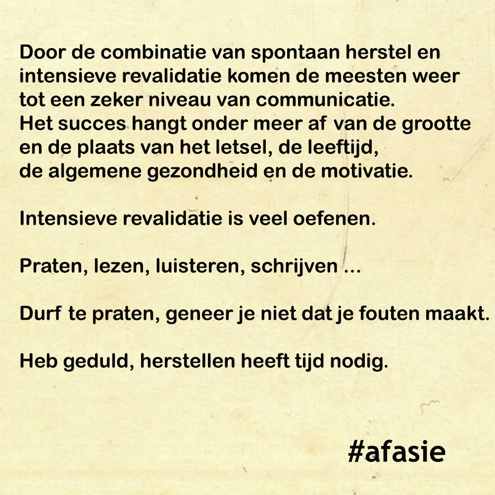 afasieBE's tweet photo. Beeld je in als praten ineens niet meer lukt, ...
Ook partners en familie van mensen met afasie missen de gesprekken van vroeger ...
Toch is er wel mogelijkheden om beter te worden ...  
#afasie #deweekvanafasie https://t.co/ah5eYClQq1