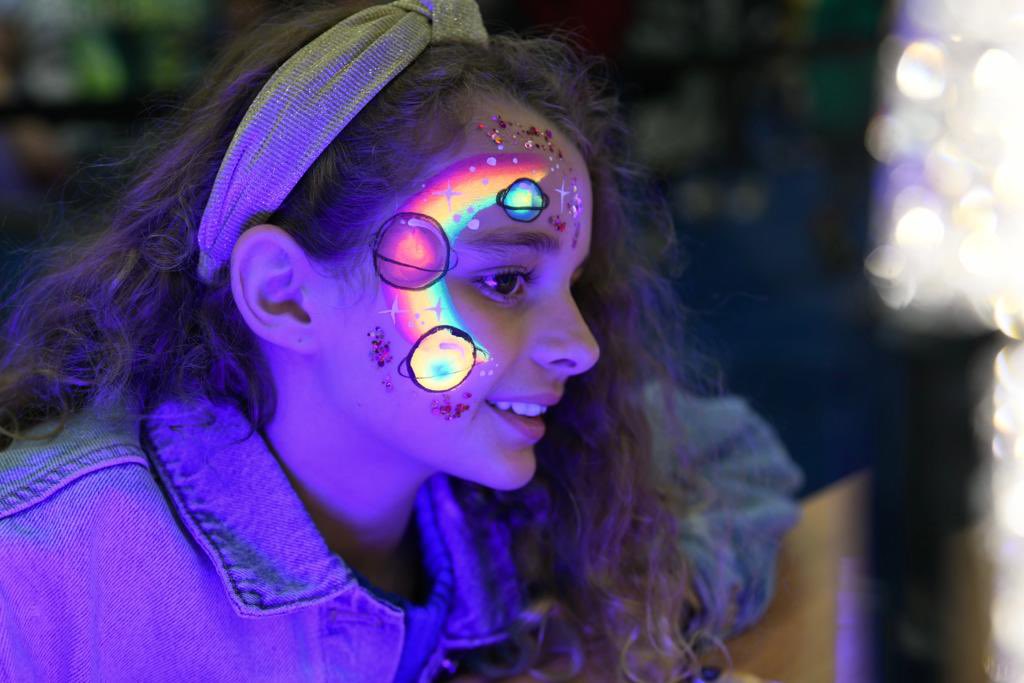 Glow in the dark face paint proving popular - perfect for exploring space! #ESTEC #ESAOpenDay